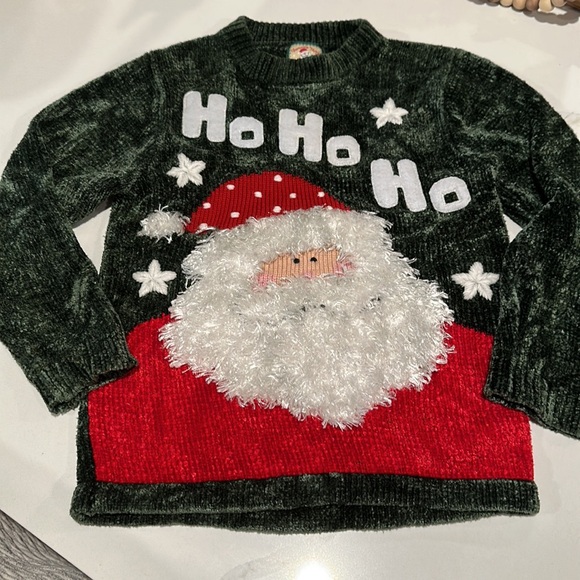 Holiday cozy Santa Ho Ho Ho sweater size 7/8 - Picture 2 of 4